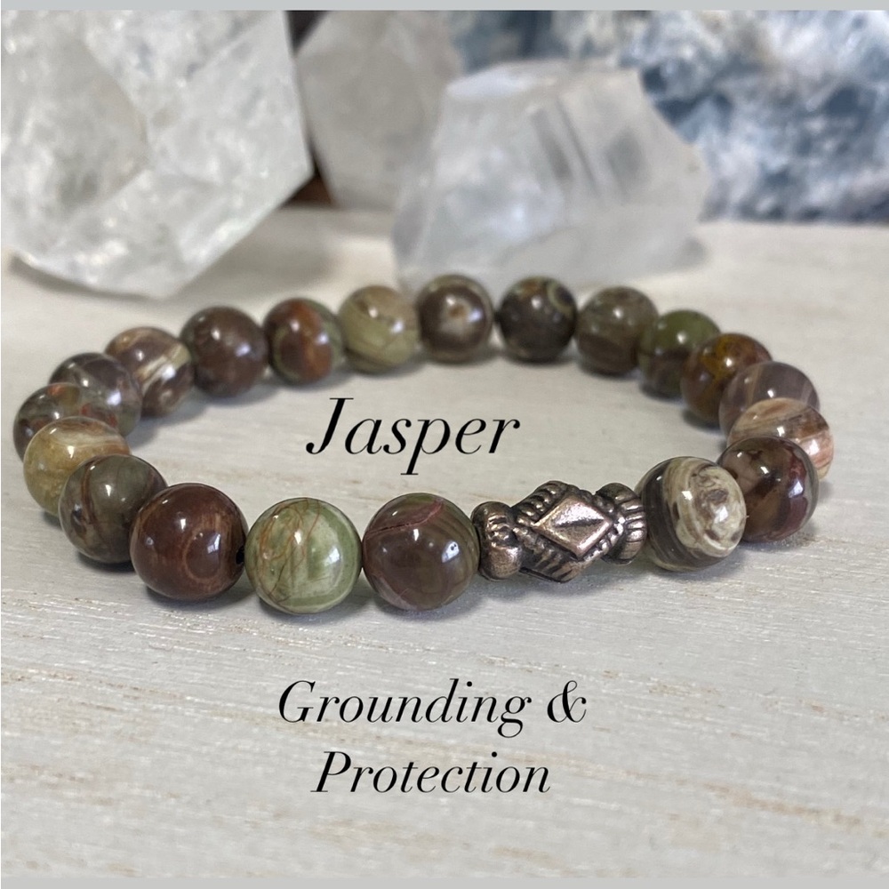 2/$40 - Gorgeous Jasper Gemstone Bracelet - Unisex- 8mm